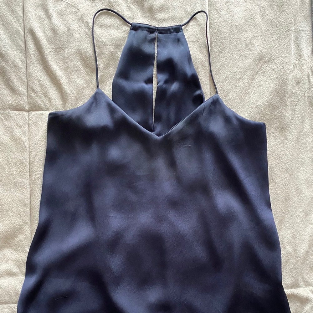 Midnight Blue Silk Express Date Night Tank